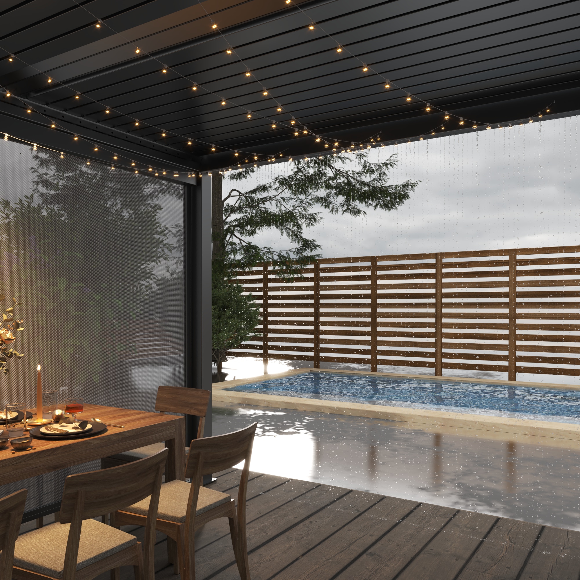 Pergola,Manual Outdoor Louvered Sun Shade, Combined Shutter & Canopy For Indoor & Outdoor Spaces_maomaolike.com